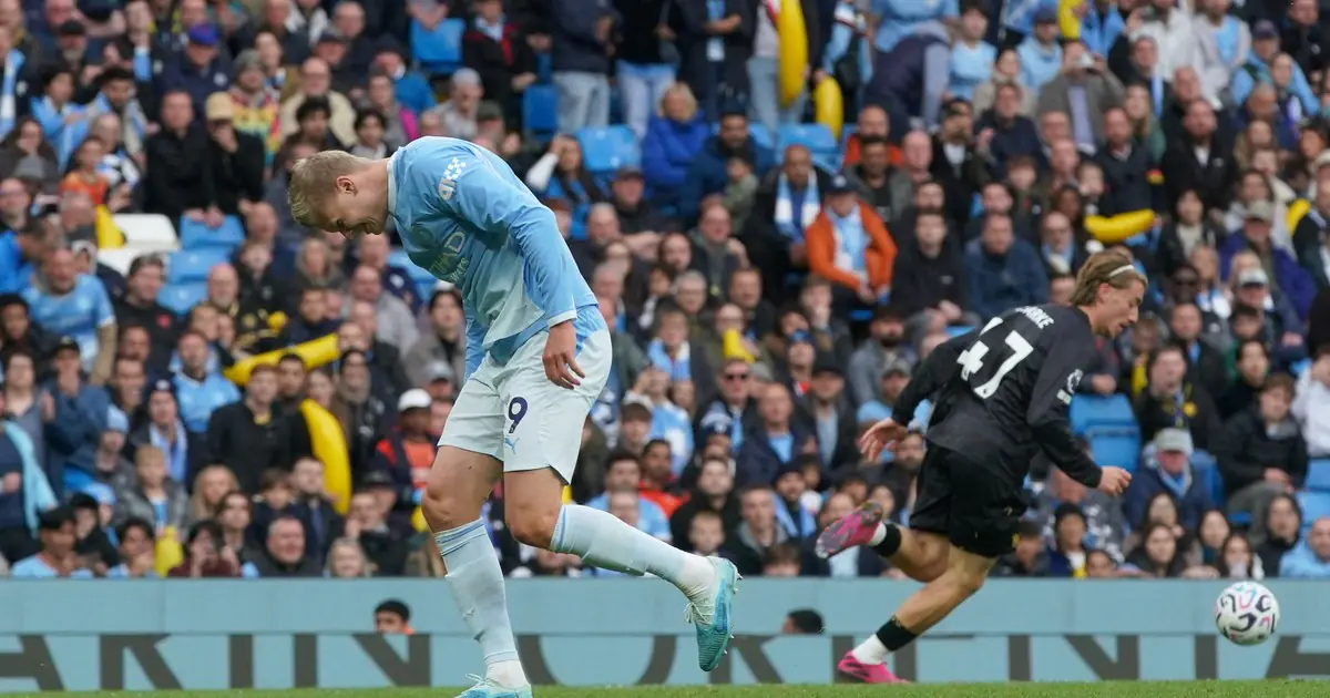 Preocupación en Manchester City: Haaland terminó con molestias en la victoria ante Ipswich
